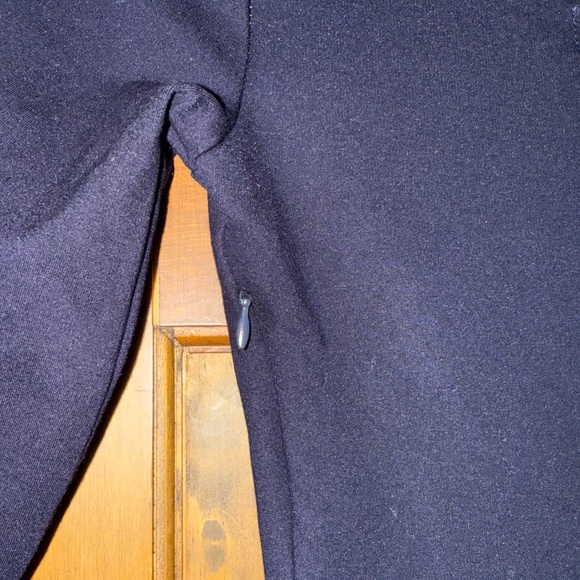 Small Navy Blue Scalloped Neck Skater Dress from Lulu's with 3/4 Length Sleeve - Picture 4 of 4